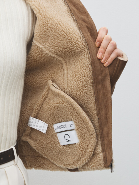 Женская дубленка  LUMIQUE, Артикул LUM W25-009F_WS, серовато-коричневый | 5033215. Ракурс 6
