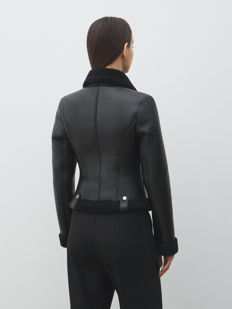 Женская дубленка  LUMIQUE, Артикул LUM W25-009F_WL, черный | 5033228. Ракурс 4