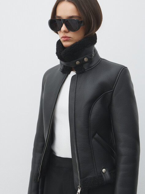 Женская дубленка  LUMIQUE, Артикул LUM W25-009F_WL, черный | 5033228. Ракурс 5