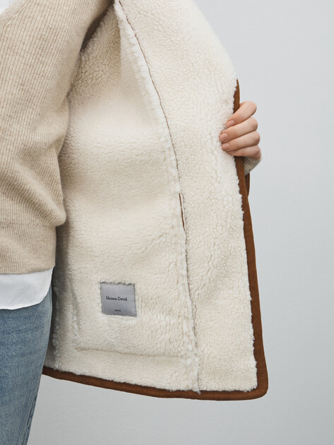 Женская дубленка  MAISON DAVID, Артикул GIGI_SDF_WS, светло-коричневый | 5033912. Ракурс 6