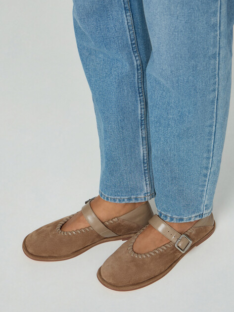 Женские балетки мэри-джейн TENDANCE, Артикул SW693-601, серо-бежевый | 5035018. Ракурс 7