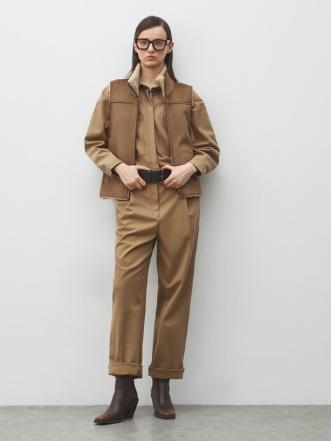 Женский жилет MAISON DAVID, Артикул LUNETTE_SDF_WS, серовато-коричневый | 5037421. Ракурс 2