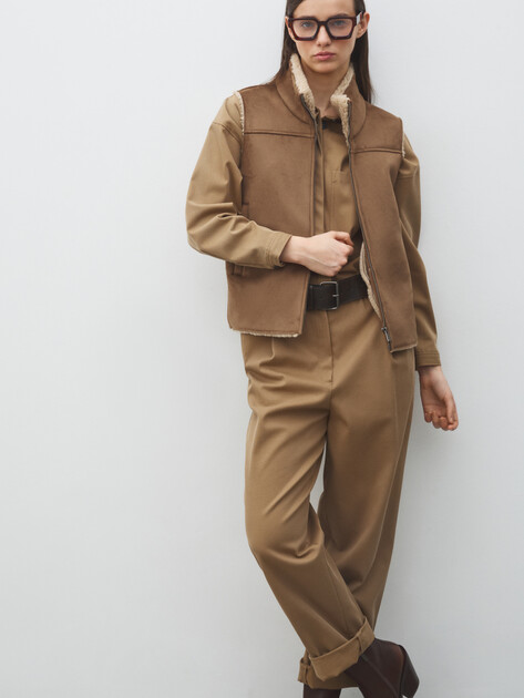 Женский жилет MAISON DAVID, Артикул LUNETTE_SDF_WS, серовато-коричневый | 5037421. Ракурс 5