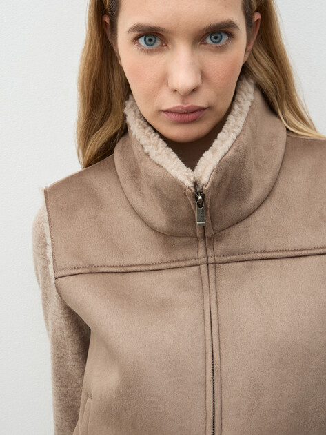 Женский жилет MAISON DAVID, Артикул LUNETTE_SDF_WS, серо-коричневый | 5037456. Ракурс 3