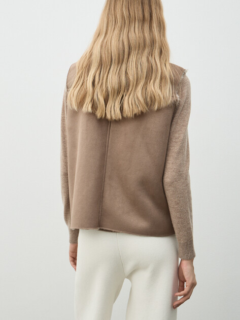 Женский жилет MAISON DAVID, Артикул LUNETTE_SDF_WS, серо-коричневый | 5037456. Ракурс 4
