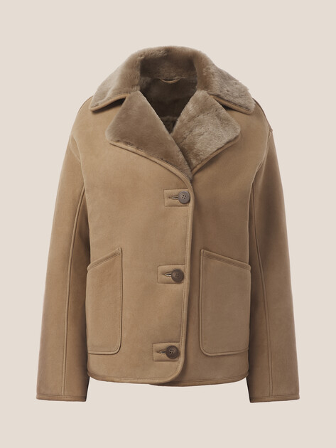 Женская дубленка  MAISON DAVID, Артикул NOEL_DF, бежево-коричневый | 5040671. Ракурс 7