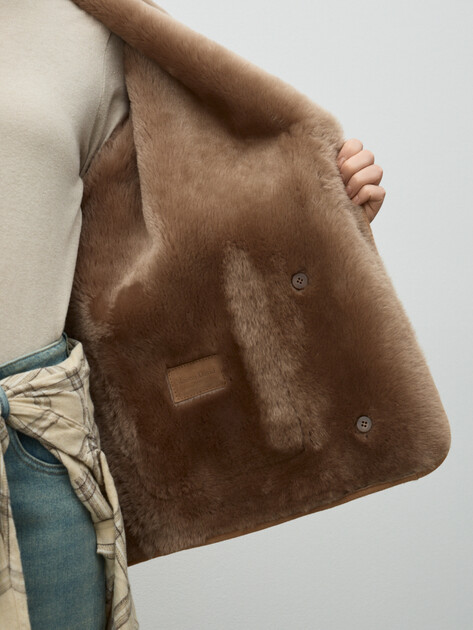 Женская дубленка  MAISON DAVID, Артикул NOEL_DF, бежево-коричневый | 5040671. Ракурс 6