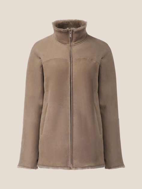 Женская дубленка  MAISON DAVID, Артикул LIZA_DF, пыльно-коричневый | 5046149. Ракурс 7
