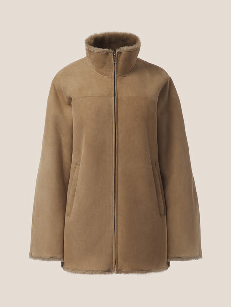 Женская дубленка  MAISON DAVID, Артикул LIZA_DF, бежево-коричневый | 5046156. Ракурс 7