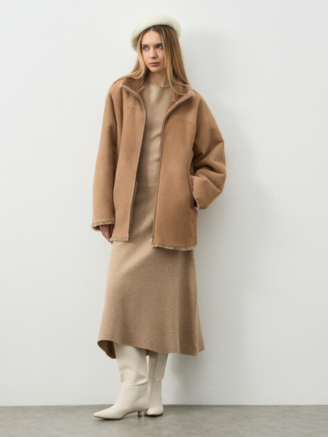 Женская дубленка  MAISON DAVID, Артикул LIZA_DF, бежево-коричневый | 5046156. Ракурс 2