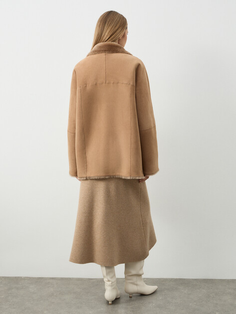 Женская дубленка  MAISON DAVID, Артикул LIZA_DF, бежево-коричневый | 5046156. Ракурс 4