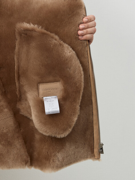 Женская дубленка  MAISON DAVID, Артикул LIZA_DF, бежево-коричневый | 5046156. Ракурс 6