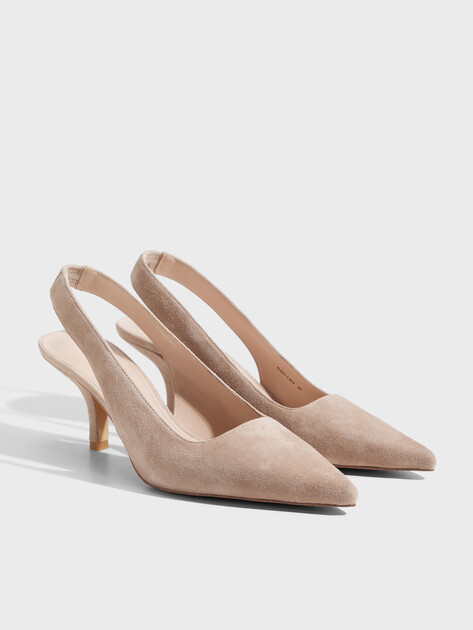 Женские туфли с открытой пяткой (слинг-бэк) MAISON DAVID, Артикул RL925-1, пыльно-бежевый | 5047192. Ракурс 2