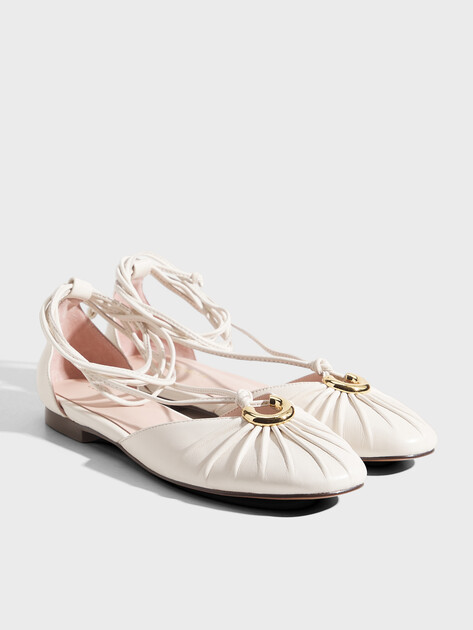 Женские балетки COCCINELLE BALLERINA SMOOTH LEATHER, Артикул E4 U7S 19 01 01, молочно-белый | 5048579. Ракурс 2