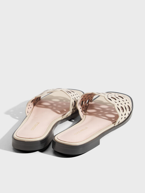 Женские шлепанцы COCCINELLE SLIDE SMOOTH LEATHER, Артикул E4 U94 17 02 01, пыльно-бежевый | 5048615. Ракурс 5