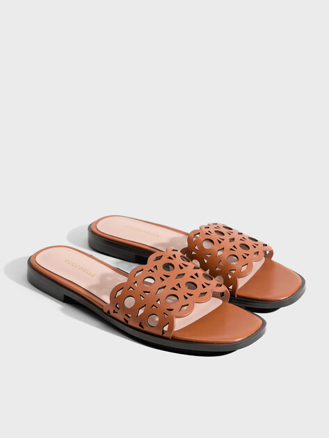 Женские шлепанцы COCCINELLE SLIDE SMOOTH LEATHER, Артикул E4 U94 17 02 01, оранжево-коричневый | 5048622. Ракурс 2 Женские шлепанцы COCCINELLE SLIDE SMOOTH LEATHER, Артикул E4 U94 17 02 01, оранжево-коричневый | 5048622. Ракурс 2