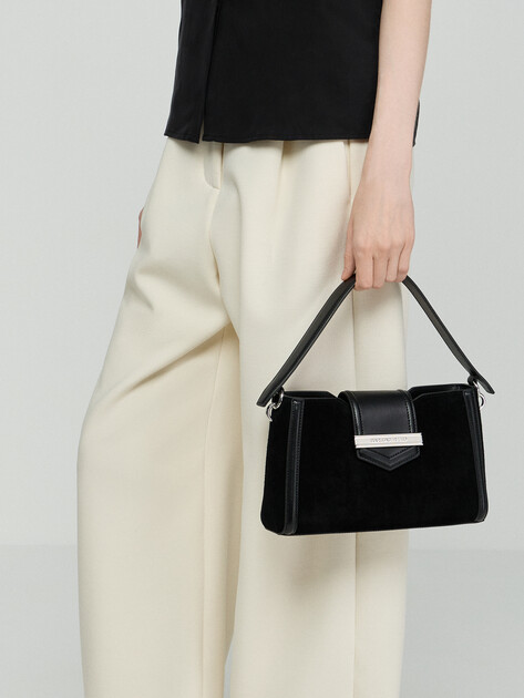 Женская сумка  KARL LAGERFELD k/nova tph zip cb suede, Артикул B3W30071, черный | 5053639. Ракурс 5
