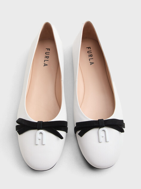 Женские балетки FURLA RIBBON, Артикул YL38FRB, белый | 5053904. Ракурс 4