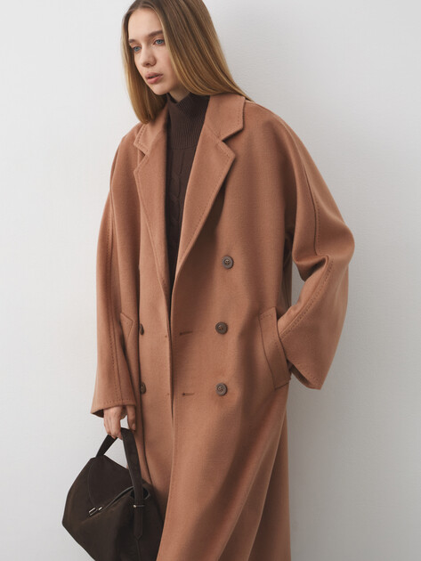 Женское пальто MAISON DAVID, Артикул JADE LONG_084_S, светло-коричневый | 5055976. Ракурс 5