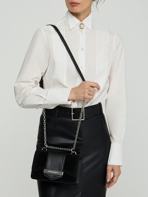 Женская сумка KARL LAGERFELD k/nova sm crossbody suede, Артикул A4W30276, черный | 5058526. Ракурс 5 Женская сумка KARL LAGERFELD k/nova sm crossbody suede, Артикул A4W30276, черный | 5058526. Ракурс 5