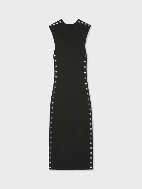 Женское платье KARL LAGERFELD stud detail dress, Артикул B3W13041, черный | 5060111. Ракурс 6