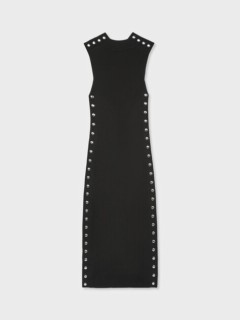Женское платье KARL LAGERFELD stud detail dress, Артикул B3W13041, черный | 5060111. Ракурс 7