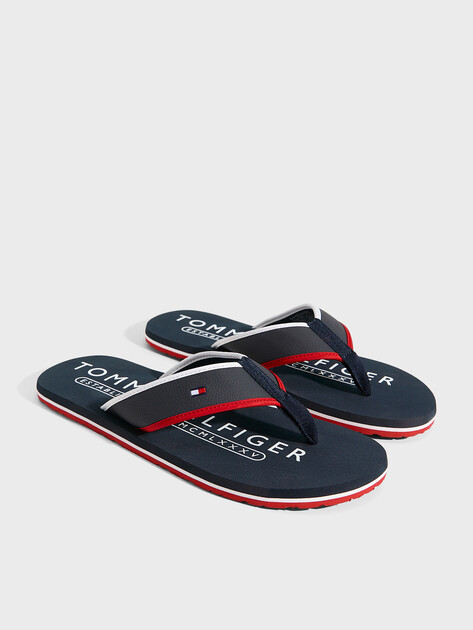 Мужские вьетнамки TOMMY HILFIGER Tumble Beach Sandal, Артикул FM0FM05710, темно-синий | 5063670. Ракурс 2