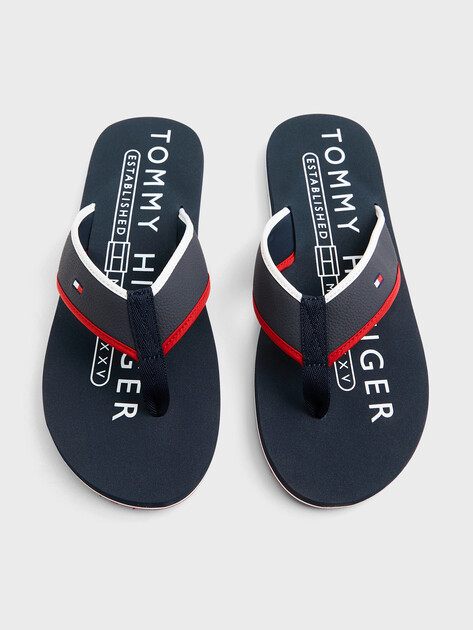 Мужские вьетнамки TOMMY HILFIGER Tumble Beach Sandal, Артикул FM0FM05710, темно-синий | 5063670. Ракурс 4