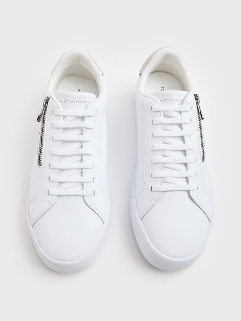 Мужские кеды TOMMY HILFIGER TH COURT ZIP, Артикул FM0FM05730, белый | 5063692. Ракурс 4