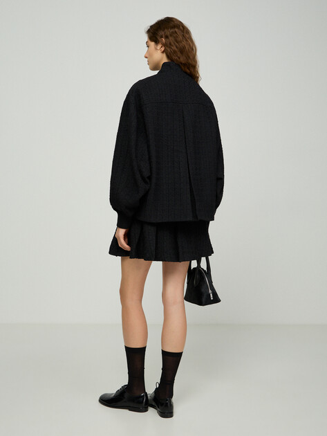 Юбка мини KARL LAGERFELD ikon boucle skirt, Артикул B3W12021, черный | 5064344. Ракурс 4