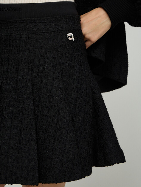 Юбка мини KARL LAGERFELD ikon boucle skirt, Артикул B3W12021, черный | 5064344. Ракурс 5
