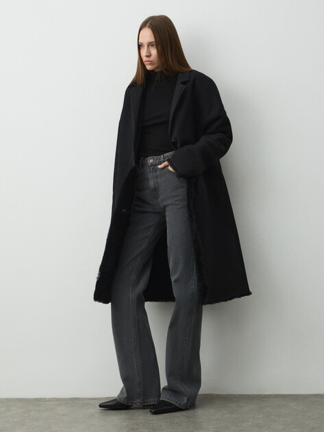 Женская дубленка  MAISON DAVID, Артикул BIBI_DF, черный | 5064559. Ракурс 2