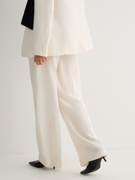Женские широкие брюки  MAISON DAVID, Артикул ML-TX7005-1, белый | 5065549. Ракурс 4