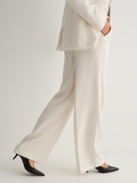 Женские широкие брюки  MAISON DAVID, Артикул ML-TX7005-1, белый | 5065549. Ракурс 5