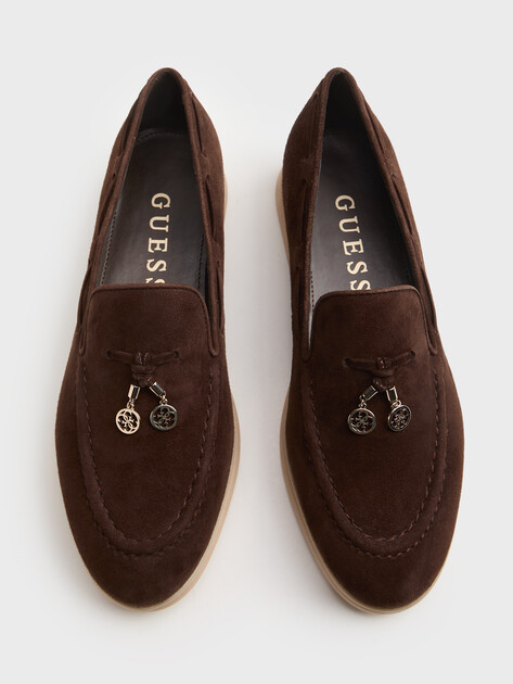Женские лоферы GUESS ARYANAI, Артикул FLTNAISUE14, темно-коричневый | 5068072. Ракурс 4