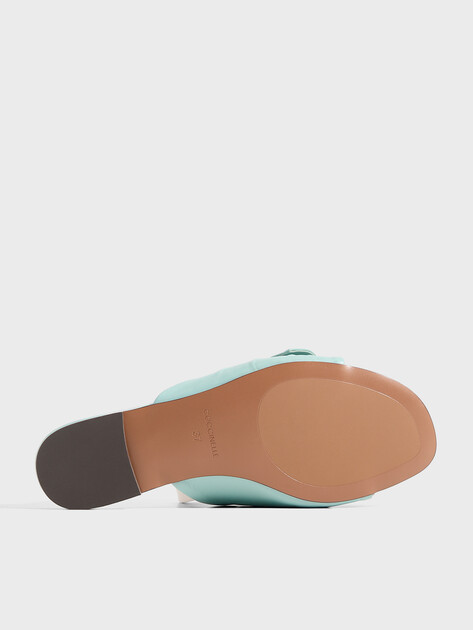 Женские шлепанцы COCCINELLE SLIDE SMOOTH LEATHER, Артикул E4 U1C 17 01 01, светло-бирюзовый | 5073346. Ракурс 6