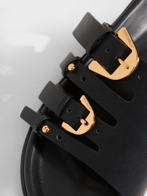 Женские шлепанцы COCCINELLE SLIDE COW LEATHER, Артикул E4 U92 17 01 01, черный | 5073366. Ракурс 3