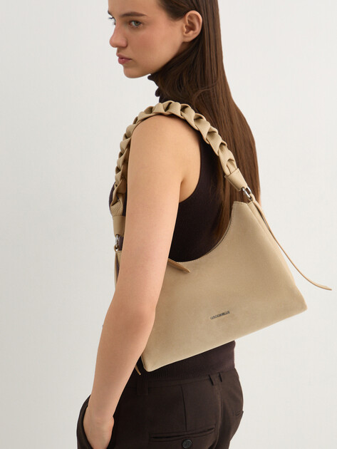 Женская сумка  COCCINELLE HANDBAG SUEDE LEATHER/GRAINED, Артикул E1 P6P 13 03 01, светло-бежевый | 5074024. Ракурс 5