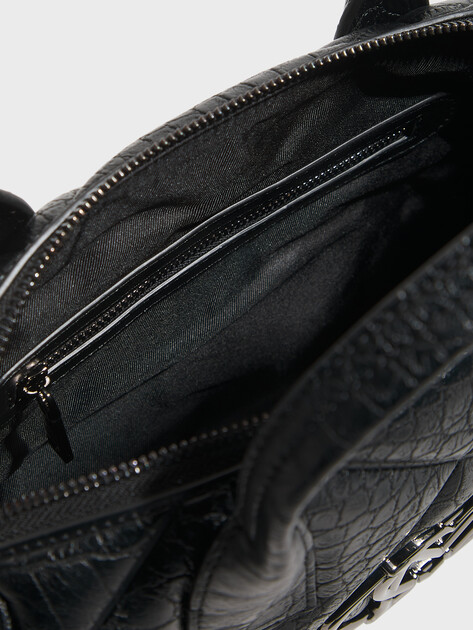 Женская сумка  LOVE MOSCHINO EMBOSSED Q CROCO, Артикул JC4034PP FW26, черный | 5077314. Ракурс 4