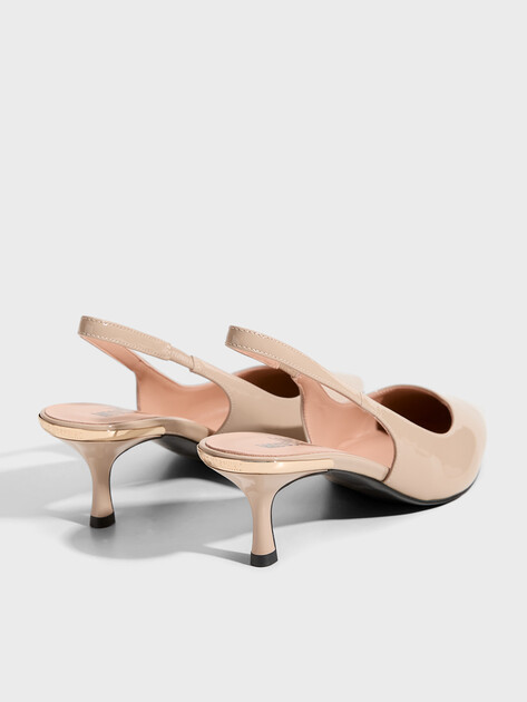 Женские туфли с открытой пяткой (слинг-бэк) LOVE MOSCHINO GOLDEN SPOILER, Артикул JA10336G, пыльно-бежевый | 5079305. Ракурс 5