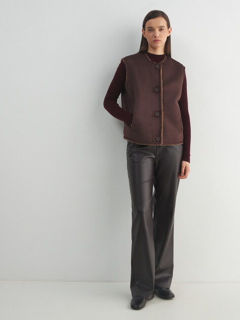 Женский двусторонний жилет MAISON DAVID, Артикул MARION_SDF_WS, шоколадный | 5085059. Ракурс 2