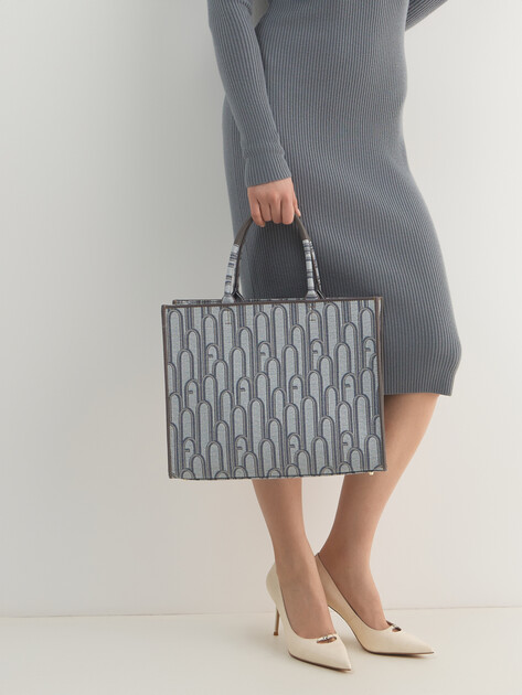 Женский тоут FURLA, Артикул FURLA OPPORTUNITY L TOTE, светло-голубой | 5089252. Ракурс 5