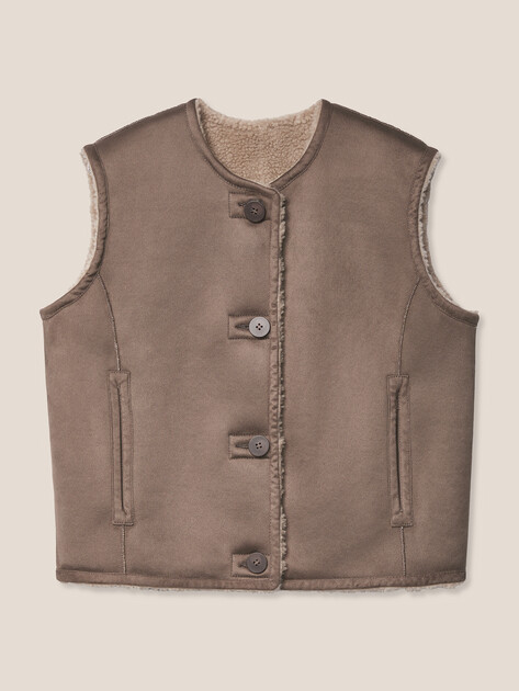 Женский двусторонний жилет MAISON DAVID, Артикул MARION_SDF_WS, коричнево-серый | 5089791. Ракурс 6