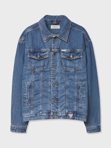 Мужская джинсовая куртка GUESS JEANS GJ MENS OVERSIZE TRUCKER JACKE, Артикул M4YN38D5DO2, голубой | 5089806. Ракурс 6