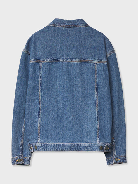 Мужская джинсовая куртка GUESS JEANS GJ MENS OVERSIZE TRUCKER JACKE, Артикул M4YN38D5DO2, голубой | 5089806. Ракурс 7