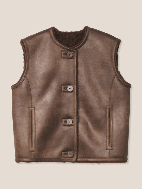Женский жилет MAISON DAVID, Артикул MARION_SDF_WL, коричневый | 5089899. Ракурс 6