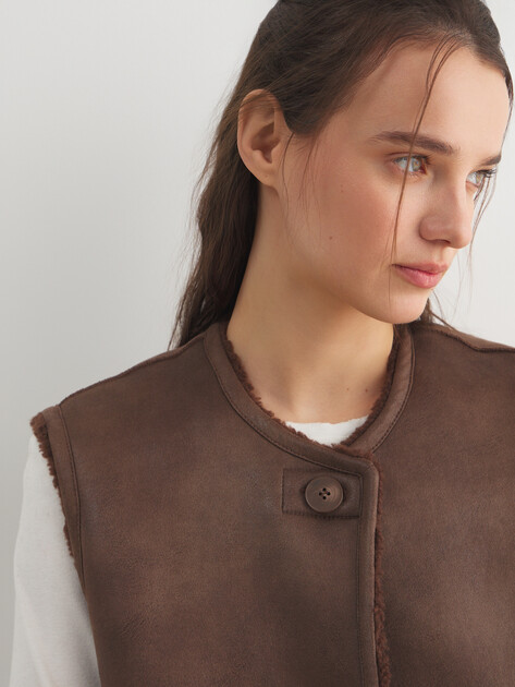 Женский жилет MAISON DAVID, Артикул MARION_SDF_WL, коричневый | 5089899. Ракурс 3
