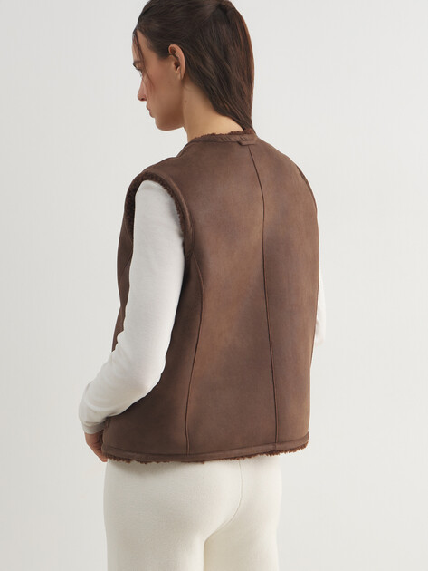 Женский жилет MAISON DAVID, Артикул MARION_SDF_WL, коричневый | 5089899. Ракурс 4