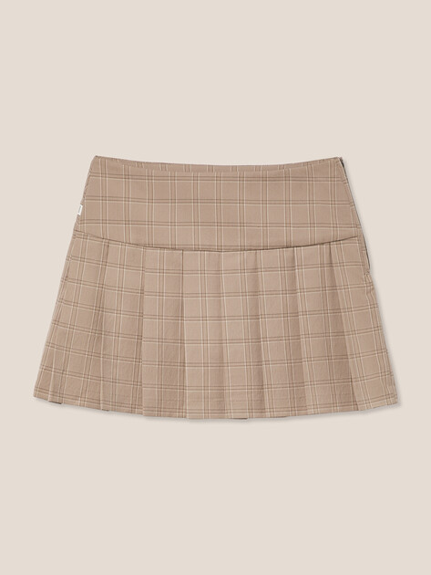 Юбка мини GUESS JEANS GJ MINI PLAID SKIRT, Артикул W6RD81W4882, пыльно-бежевый | 5090295. Ракурс 6