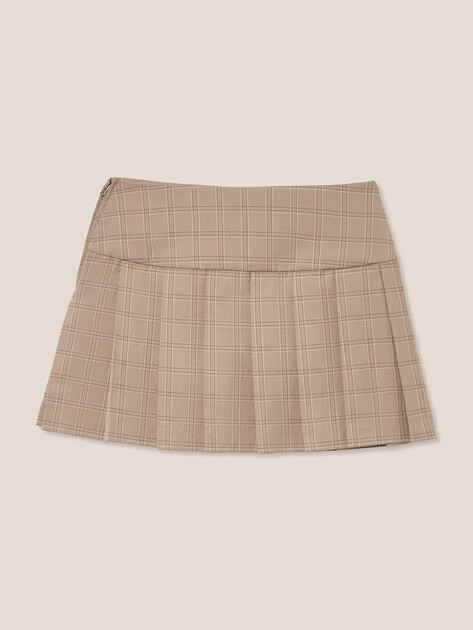 Юбка мини GUESS JEANS GJ MINI PLAID SKIRT, Артикул W6RD81W4882, пыльно-бежевый | 5090295. Ракурс 7